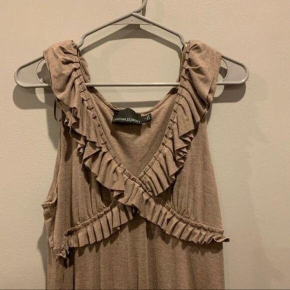 Cynthia Rowley ruffle front midi dress, EUC, sz L - Picture 1 of 8